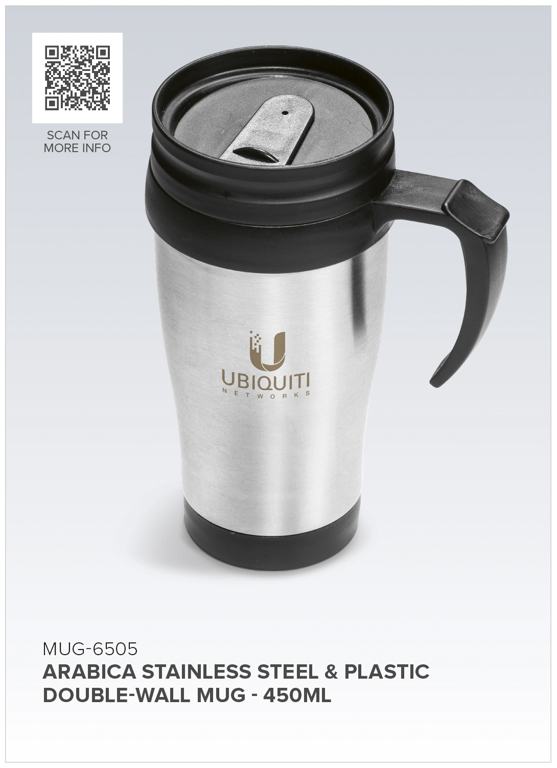 Arabica Stainless Steel & Plastic Double-Wall Mug - 450ml CATALOGUE_IMAGE